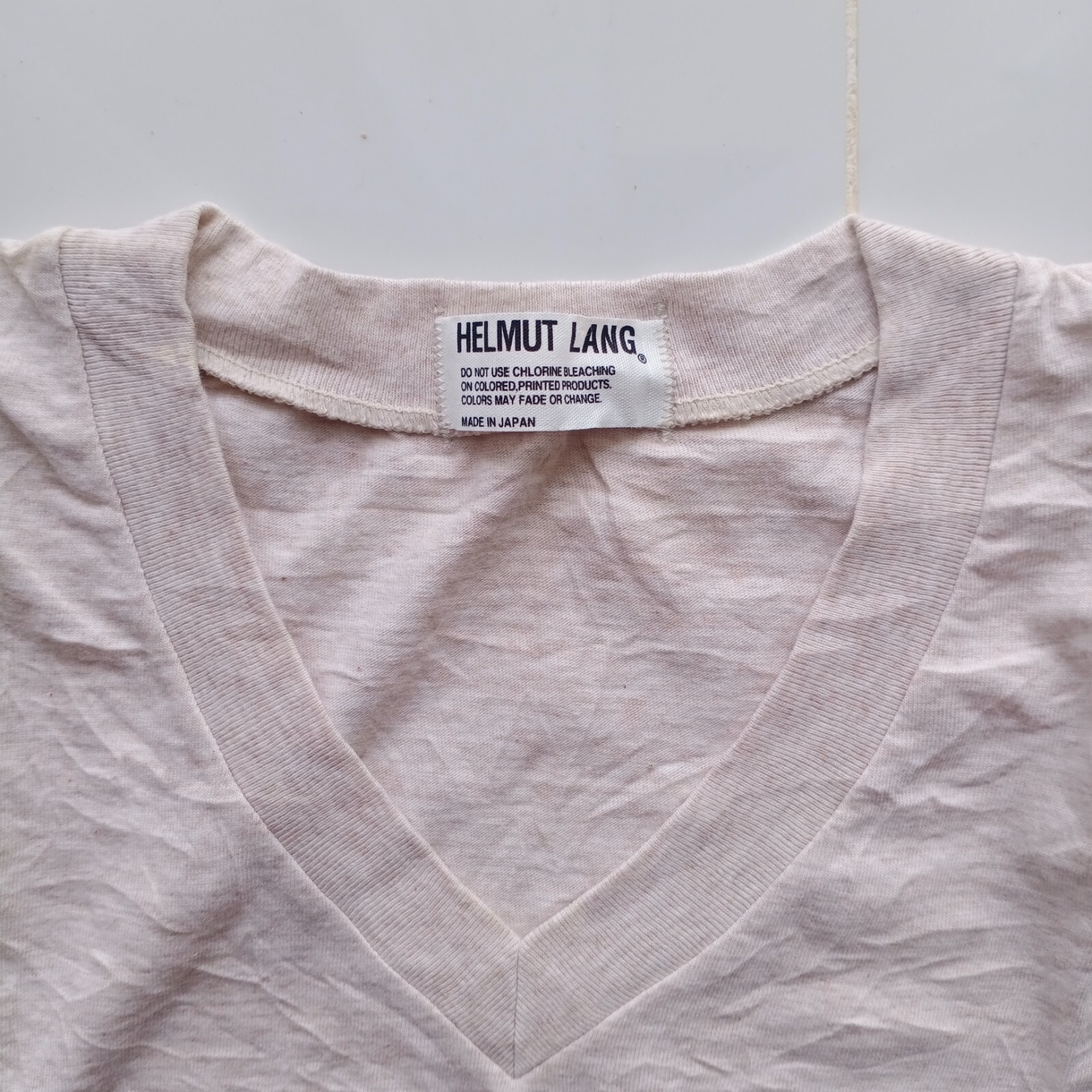 Vintage Helmut Lang T-shirt Japan Beige Designer Aust… - Gem