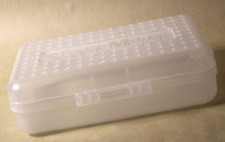 Spacemaker Clear Frosted Pencil Box Vintage 90's Plastic Storage Case