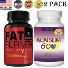 Women Fat Burner Metabolism Boost Pills Acai Berry Slim Weight Loss Supplements
