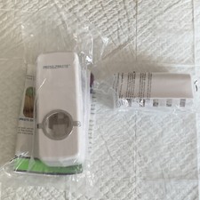 White Automatic Toothpaste Dispenser 5 Toothbrush Holder Set Wall Mount Stand