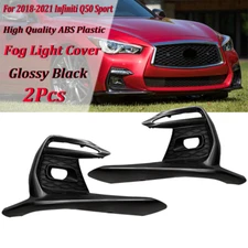 For 2018-2021 Infiniti Q50 Sport Pair Front Bumper Fog Lights Bezel Cover LH RH