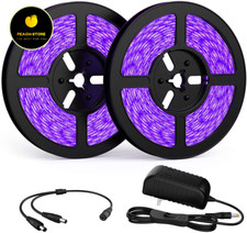 Black Light LED Strip 33FT 600 LEDs UV Black Lights for Room 12V Ultraviolet LED