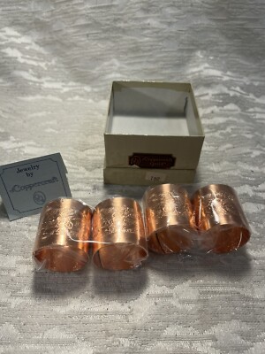 Coppercraft Rings Set 4 Real Copper Napkin Rings Artisan Coppercraft Guild Fall ...