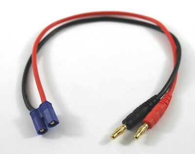 *LANG* 300mm EC3 Stecker auf 4mm Stecker Bananen/Kugelstecker Leitung/Draht/Kabel