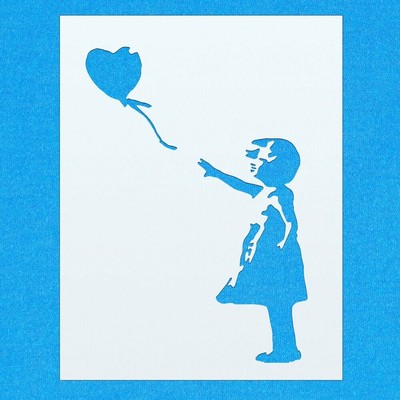 Banksy Little Girl Balloon Mylar Airbrush Painting Wall Art Stencil