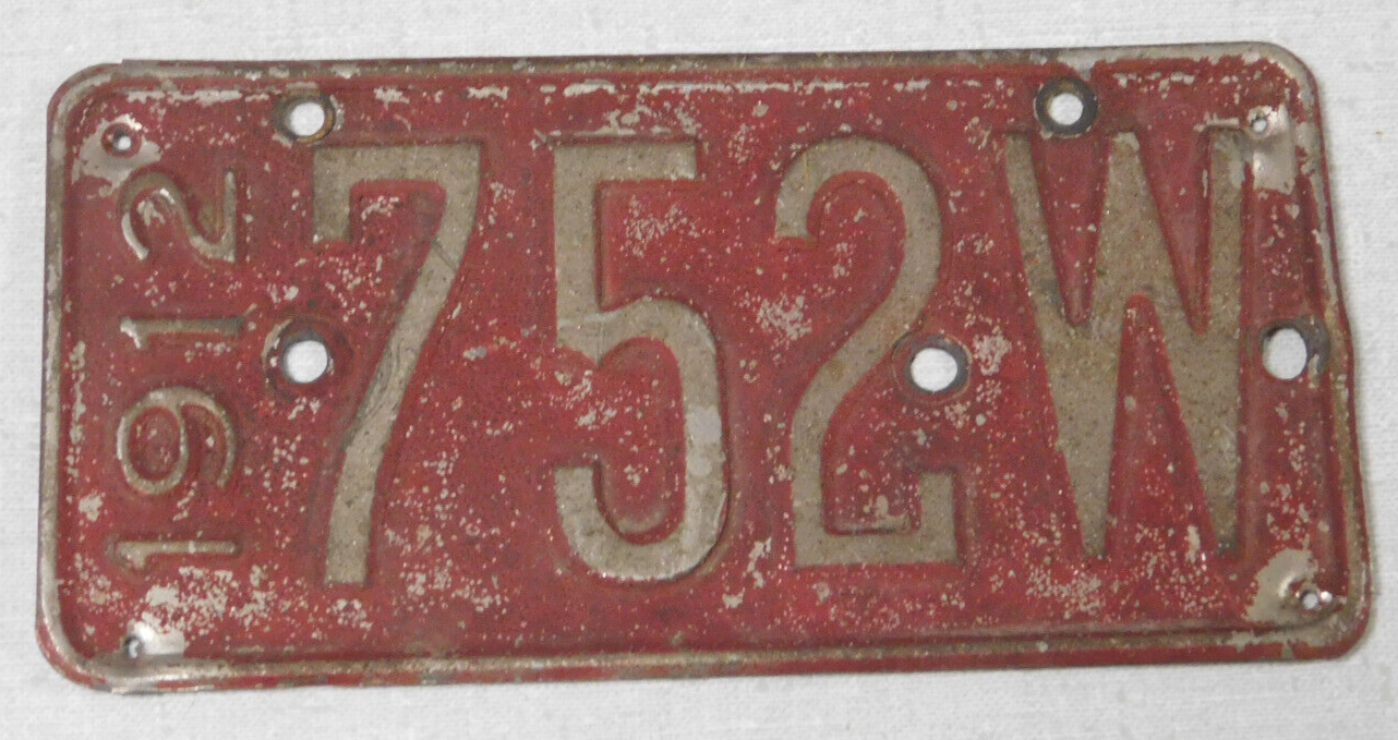 1912 Wisconsin motorcycle license plate eBay