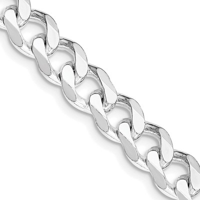Sterling Silver 7.5mm Curb 20'' Chain Necklace 49.06gram