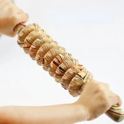 9-Wheel Massager Roller Wooden Abdominal Massager Fascia Cellulite - Image 1 of 4