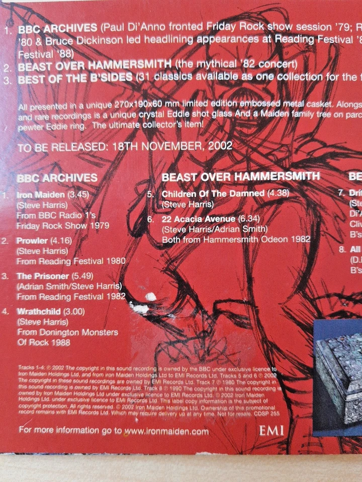 IRON MAIDEN Eddie´s Archive rare Promo CD | Metal Priest NWOBHM No Tour Shirt  - Bild 3 von 4