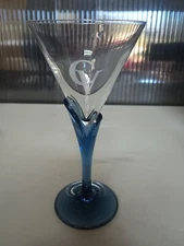 The House Of Courvoisier Cognac Blue Stem/Tulip Design Glass