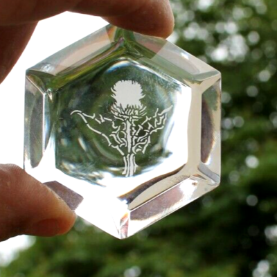 Presse papier chardon en cristal Daum Nancy