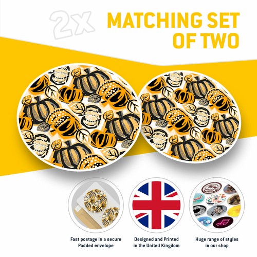 2 x Vinyl Stickers 20cm - Orange Pumpkin Pattern Halloween Cool Gift #24076 - Afbeelding 2 van 9