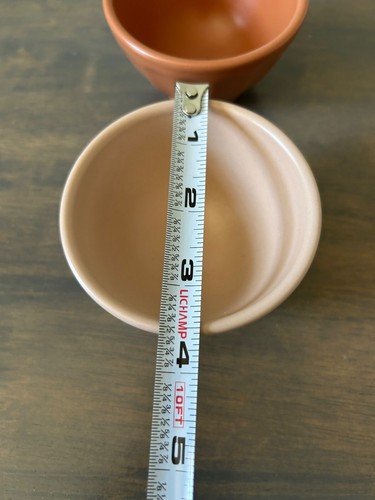 Anthropologie Matte Latte Bowls in Terracotta Pink Set of 2 Discontinued - Picture 5 of 7