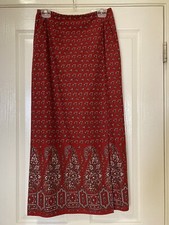 VTG Liz Claiborne Lizsport Size 8 Maxi Cotton Wrap Around Skirt Bottom Border