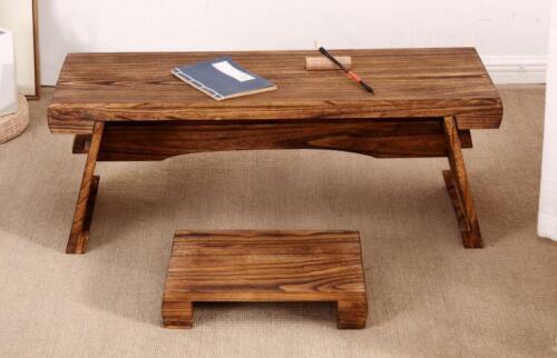 Antique Low Tea Table With A Bench For Japanese Tatami Living Room 