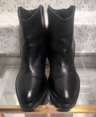 Cinzia Araia Leather Hidden Heel Boots Women's Size 38 / 8 Black