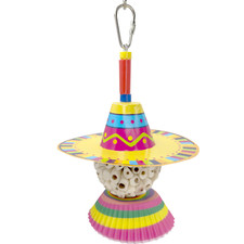 1552 Sola Sombrero - Handmade Foraging Bird Cage Toy, Natural Sola Wood, Cute