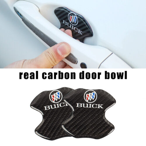 Cubierta de tazón de manija de puerta con insignia de carbono real BUICK - Imagen 1 de 3