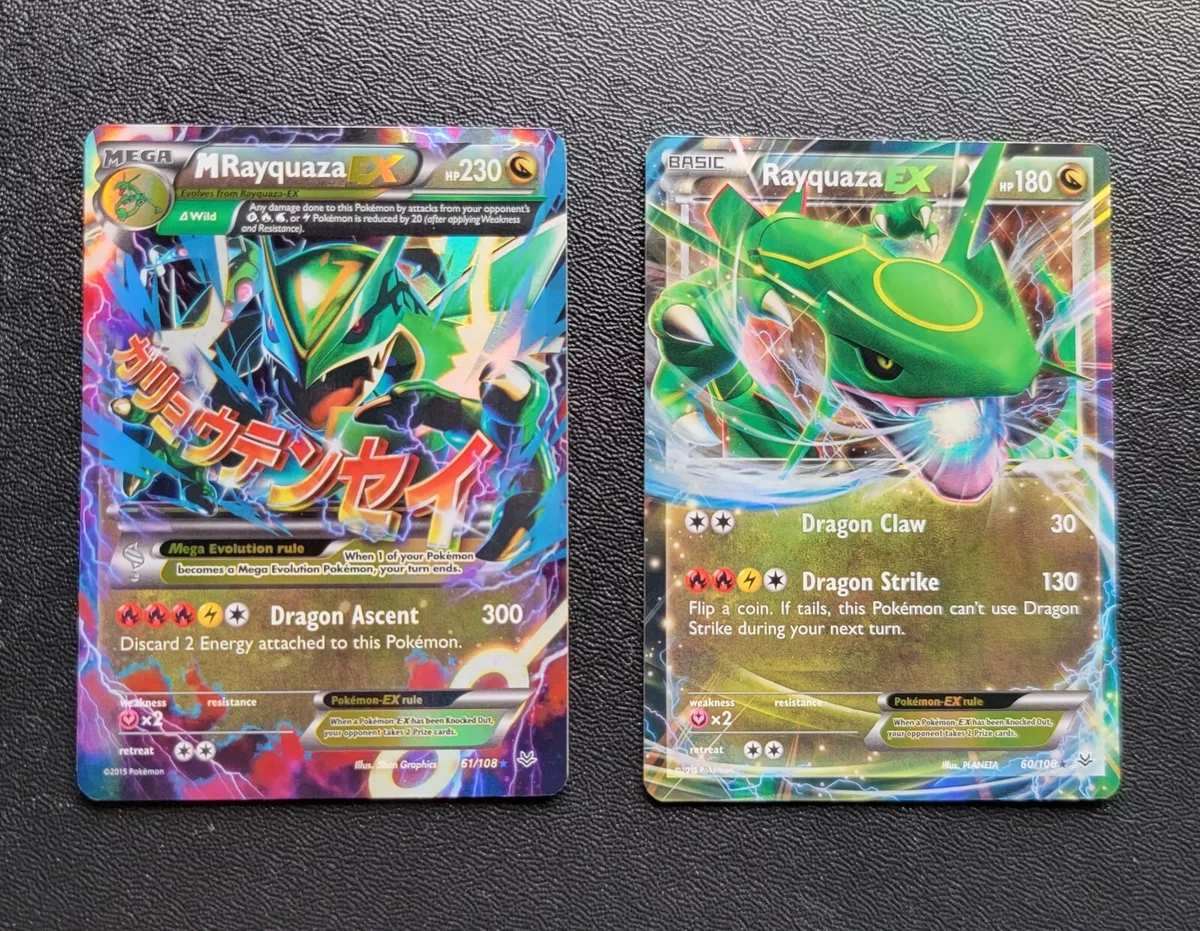  Pokemon - Mega-Rayquaza-EX (61/108) - XY Roaring Skies - Holo :  Toys & Games