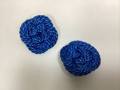 Boucles D'oreilles Vintage La Porte Bleue Paris, Corde Bleue, Clips - Occasion
