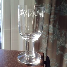 Vtg Unusual Special? 'Victoria' Dartington Goblet Glass Engraved SIAD MCMLXXX