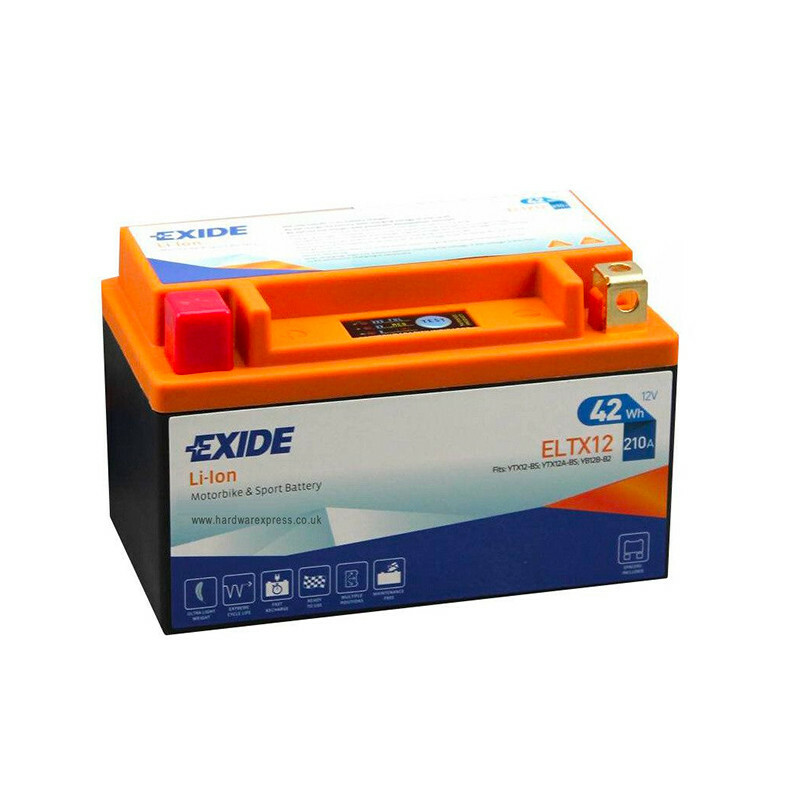 Batterie moto YTX12-BS Exide Lithium ELTX12 12V 3.5AH pour motards