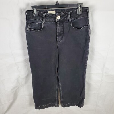 Pilcro Anthropologie Jeans Womens 27 Black The Skipper Wide Leg Crop Denim