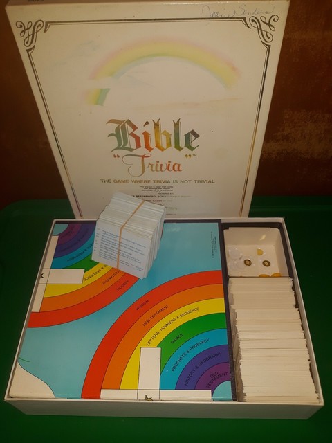 vintage 1984 bible trivia board game 811 cadaco 5400 questions ebay