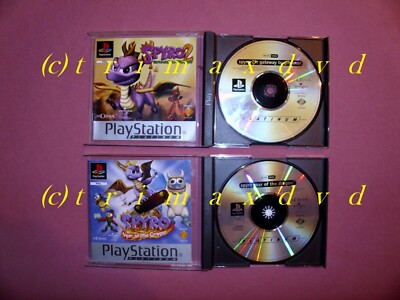 2xPS1 Spyro 2 Gateway To Glimmer & Spyro 3 Year Of The Dragon _CDs sehr gut.Zust