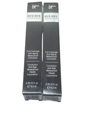 It Cosmetics Bye Bye Under Eye Concealer 0.28 fl.oz LIGHT shade LOT OF 2 LIGHT