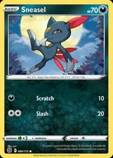 Pokemon Sneasel (86/186) Brilliant Stars LP REVERSE HOLO