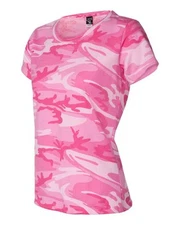 Pink Camo Ladies T-Shirt, Ladies Cut Camouflage Shirt
