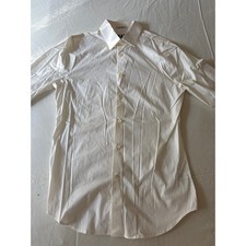 Express 1MX Dress Shirt Mens Small White Extra Slim Fit Stretch Cotton