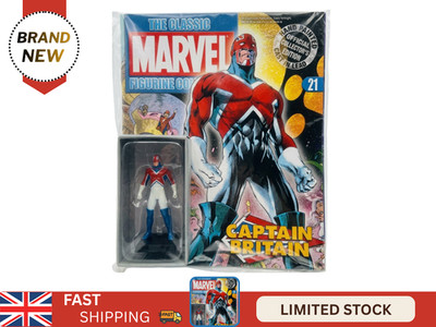 Eaglemoss Classic Marvel Figurine Collection Issue 21 Captain Britain Complete