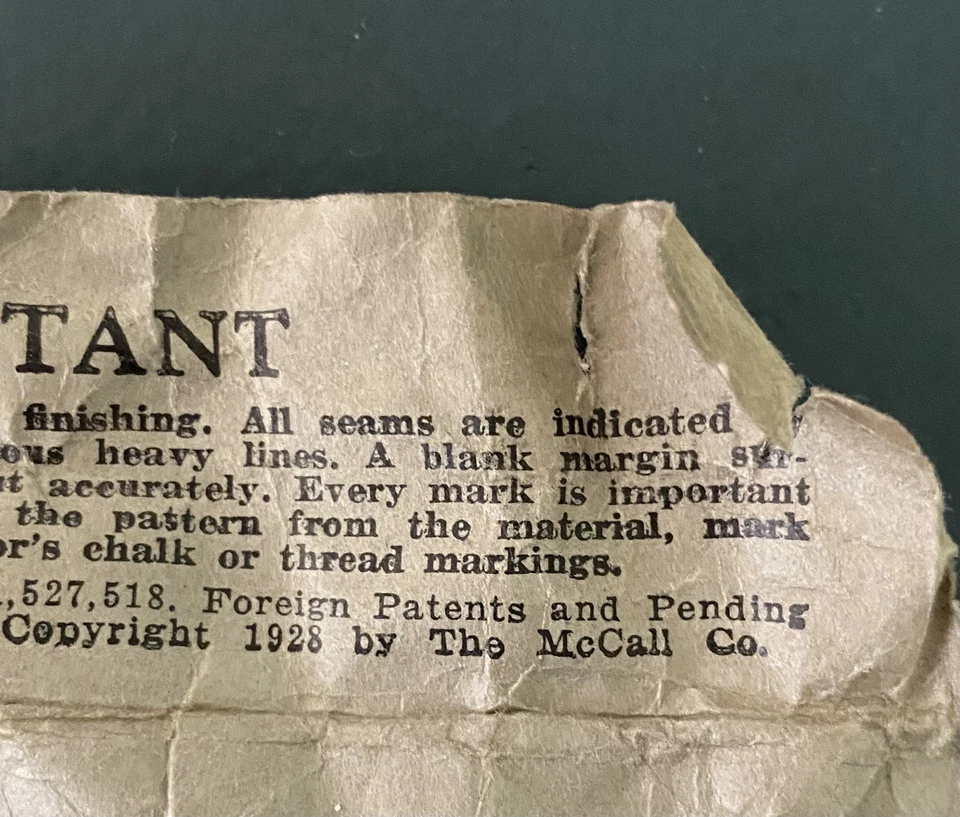 Very rare 1920’s Vintage McCall 4981 Sewing Pattern wrap dress coat 36-38” bust - Image 4 of 4