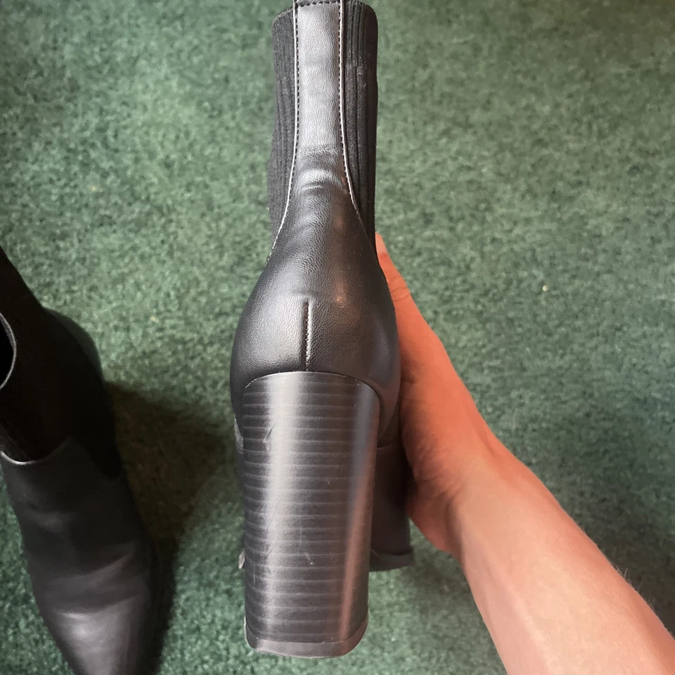 Черные кожаные сапоги Marc Fisher без застежек с заостренным носком размер 8,5 - Изображение 3 из 4