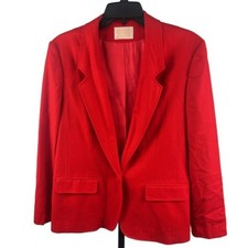 Pendleton Blazer Women's Size 10 Red Vintage Made in USA Office Jacket 100% Wool