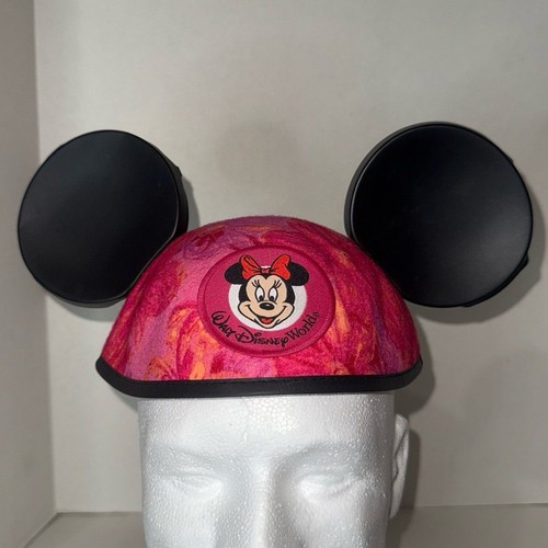 Walt Disney World EAR Hat Minnie Mouse Pink Floral Cap Adult Size