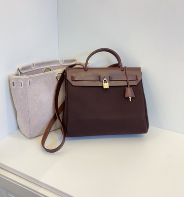 Hermes Herbag 31 Top Handle Bag Shoulder Bag Brown Women Classic