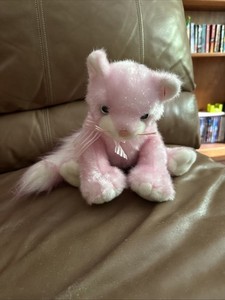 Ty Classic Glamour Pink Sparkle Shimmer Cat Stuffed Animal Plush Toy 10" 2003