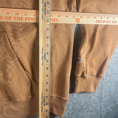 Men’ Champion brown hoodie with a front pocket subtle embroidered logo 2xL - Picture 5 of 7