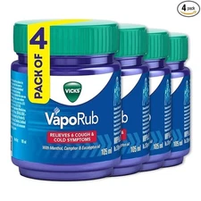 Vicks Vaporub Relief From Cold, Cough, Blocked Nose, Headache 105ml (Pack of 4)