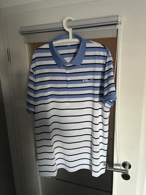 Ralph Lauren RLX Polo Shirt Poloshirt Golfshirt XXL Herren hellblau-weiss