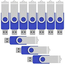 10 Pack 2GB USB Flash Drives Blue, USB 2.0 Memory Stick, Data Storage
