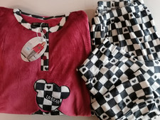 Damen Mädchen  Nicki Schlafanzug  Hausanzug  samtweich   innen leicht angeraut