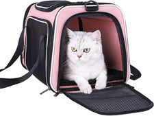 Top Load Cat Carrier Bag for Medium Cats and Small Dogs - Escape Proof Auto-Safe