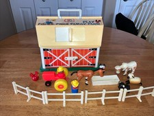 Vintage Fisher-Price Vintage Play Farm W/ Animals, People, And Accessories