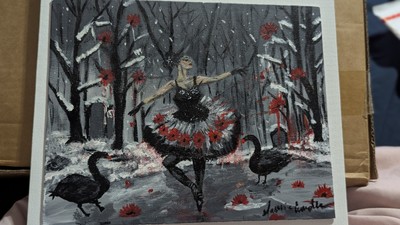 Original Midnight Ballet Acrylic painting on canvas 8 by 10