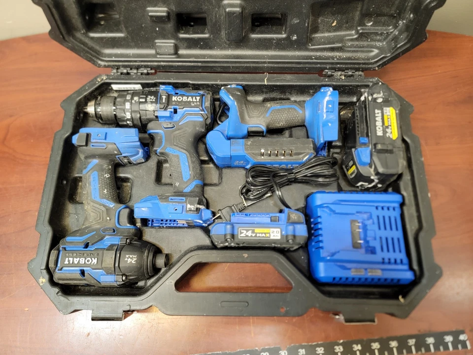 Kobalt 24V Li-Ion Cordless 3-Tool Combo Kit, Drill,  Impact Driver & Light - Image 2 of 4