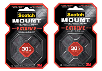 2x 3M Scotch-Mount Extreme Double-Sided Mounting Tape 414H, 1'' x 60''